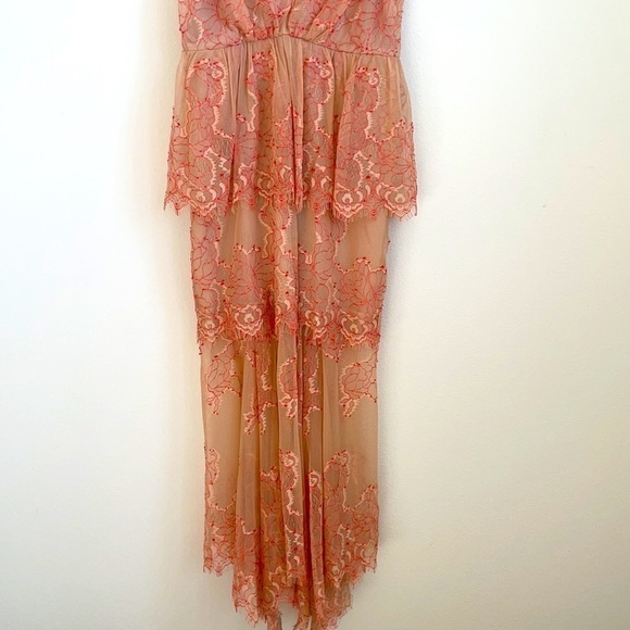 Alice Mccall Celemtine Lace Peplum Tiered Gown Pink 4 - Picture 6 of 14